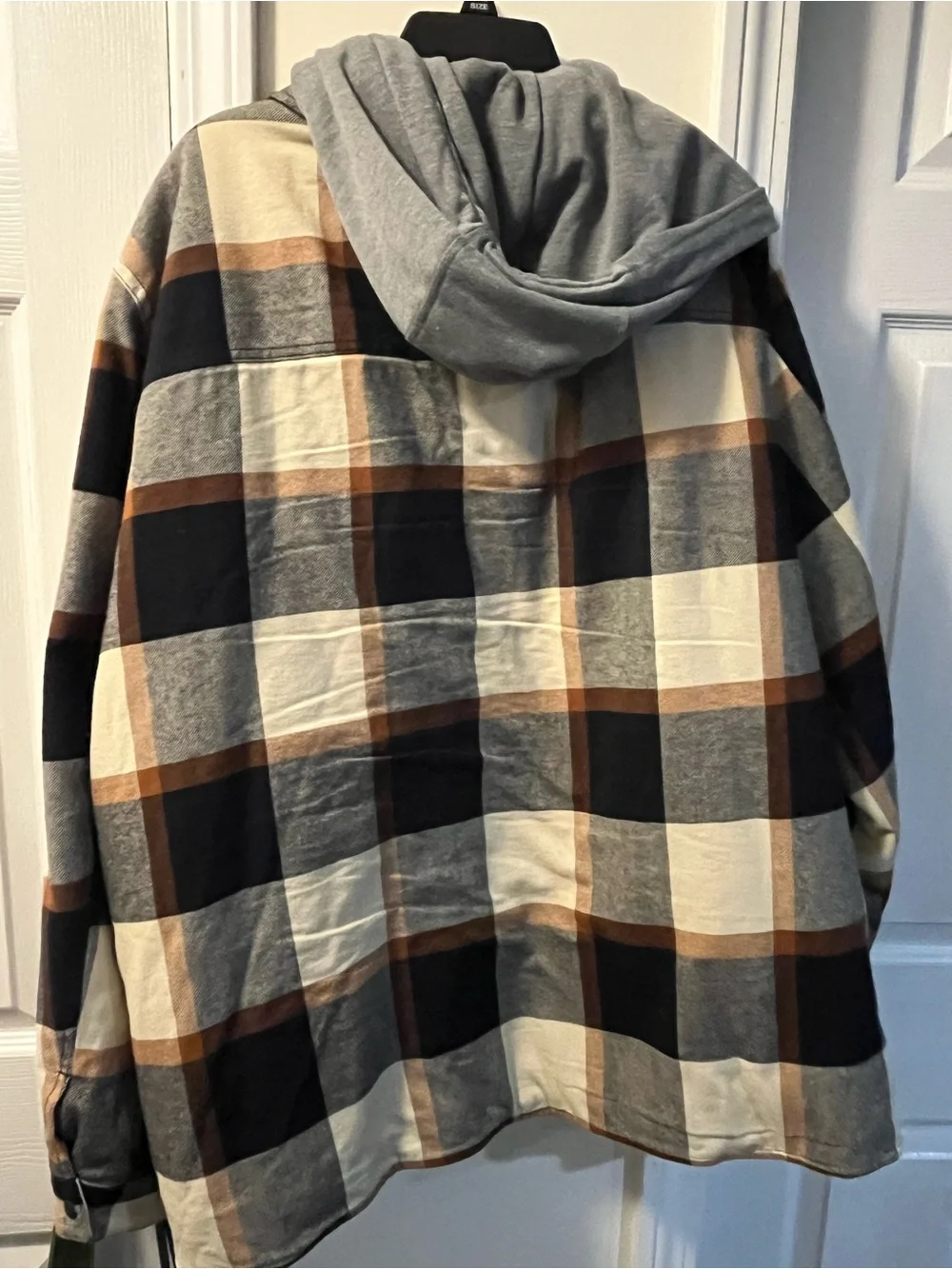 Levis Sherpa Lined Hooded Flannel Jacket Mens XXL Plaid Full Zip Cotton Shacket